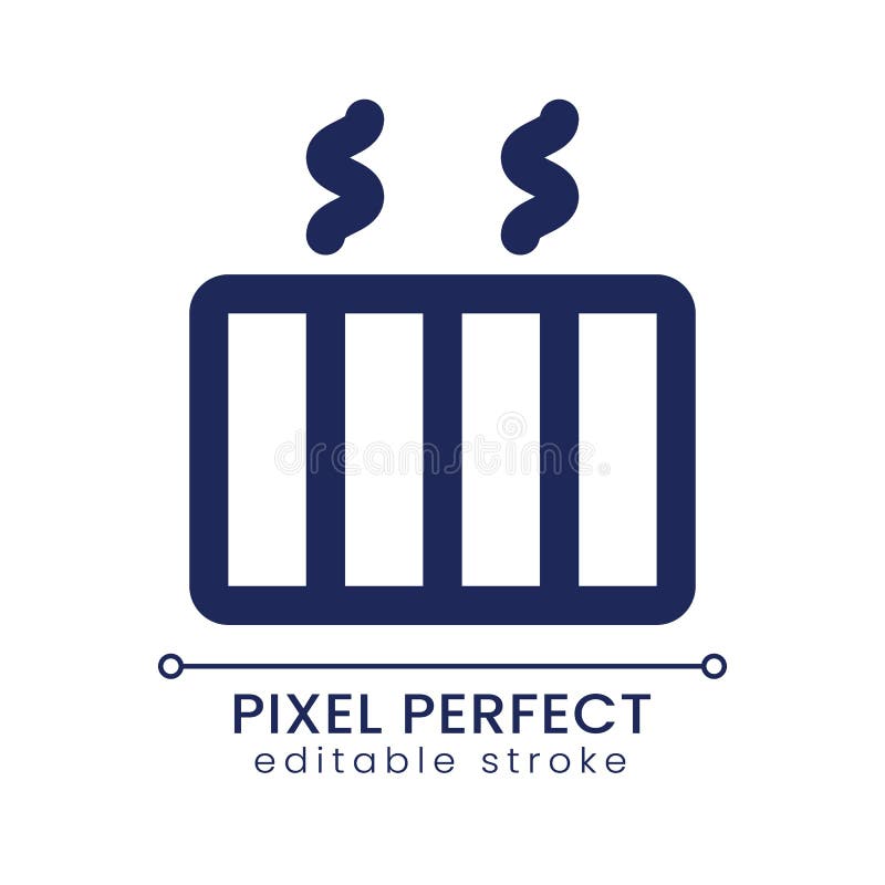 Electric heater pixel perfect linear ui icon stock illustration