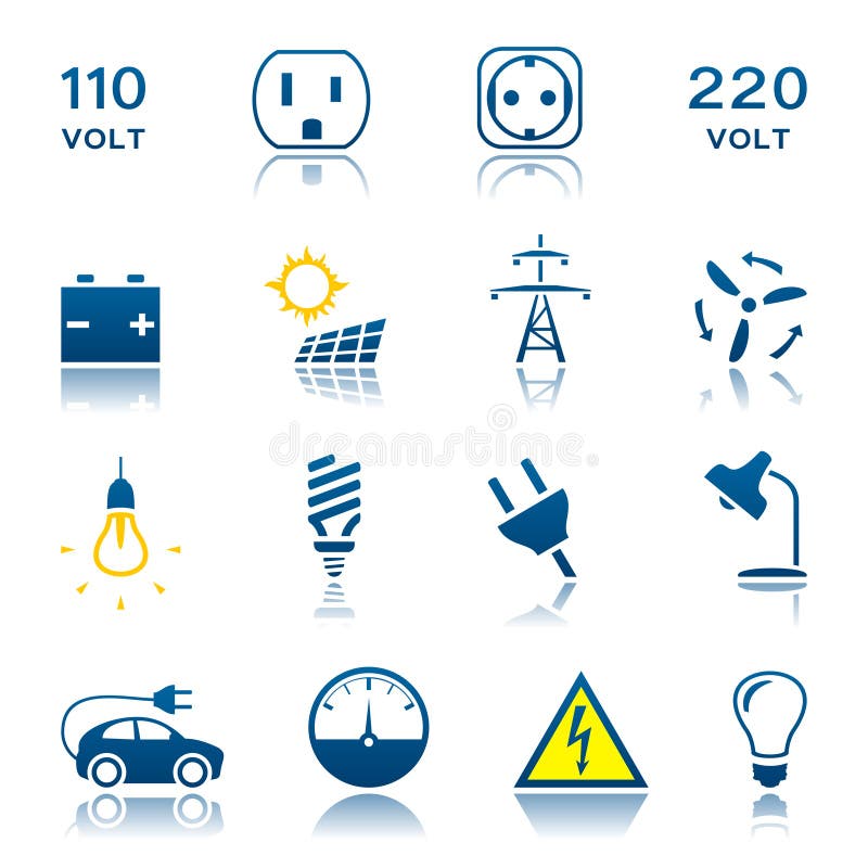 Electric icon set