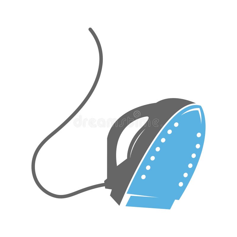 Electric iron logo design stock vector. Illustration of technology
