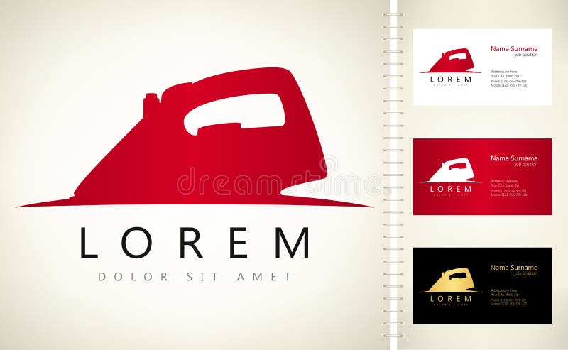 Electric iron logo stock illustration