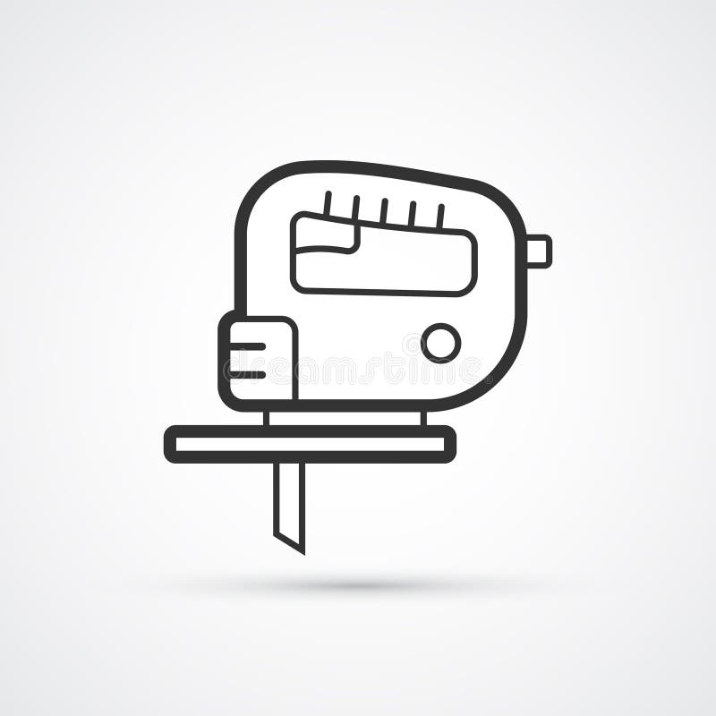 Electric Jigsaw Flat Line Hand Tool Icon. Vector Eps10 Stock Illustration -  Illustration of electric, cartoon: 149407742