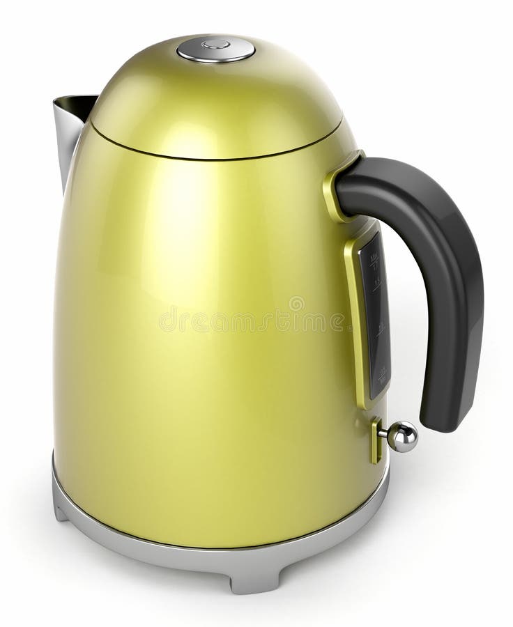Electric Kettle Yellow Metal 3d Stock Illustration Illustration of