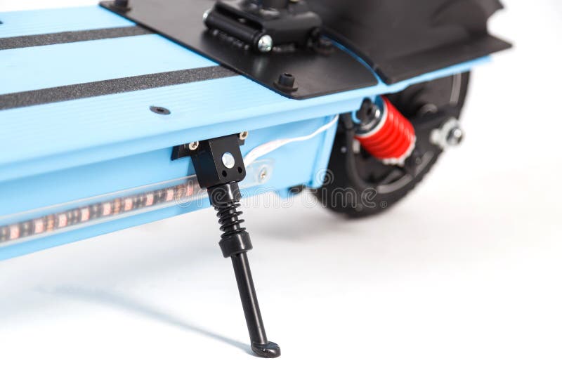 Electric Kick Scooter Stand Close Up on White Stock Photo Image of