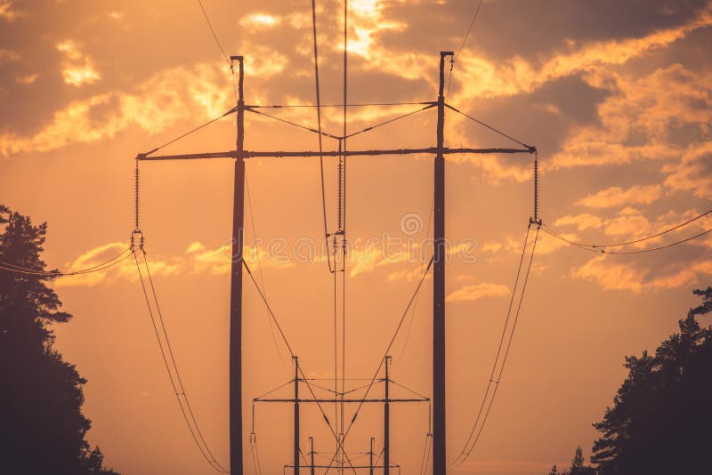 Electric line stock photo. Image of post, supply, power 65671442
