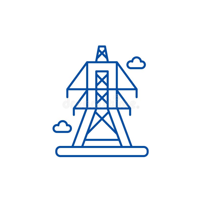 Electric lines line icon concept. Electric lines flat vector symbol, sign, outline illustration. stock illustration Electric lines line icon concept. Electric lines flat vector symbol, sign, outline illustration. stock illustration