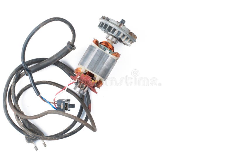 Electric Motor Isolated on White Background Stock Photo Image of