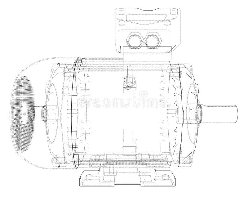 Electric motor outline. Vector stock illustration
