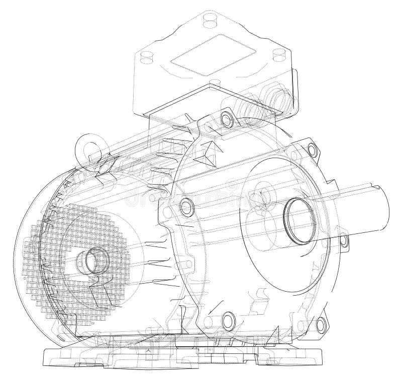 Electric motor outline. Vector stock illustration