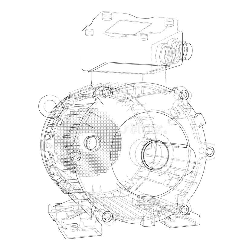 Electric motor outline. Vector stock illustration
