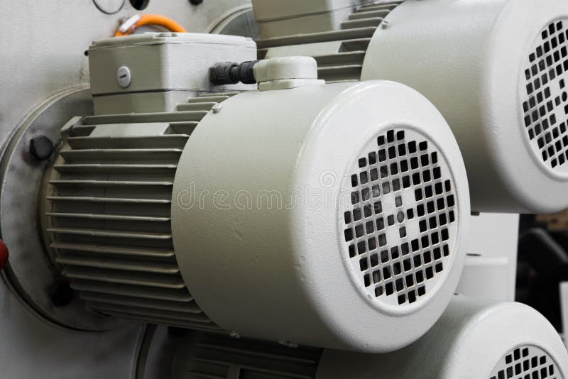 Electric motors stock image. Image of three, cooling, machine 8356791