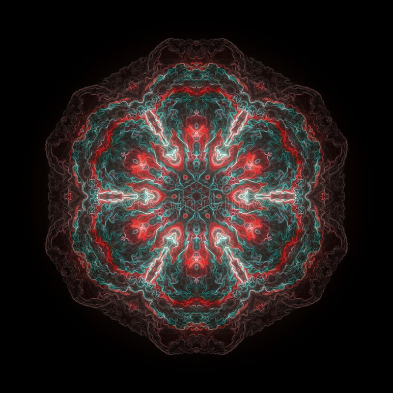 Electric organic sacred geometry mandala digital art