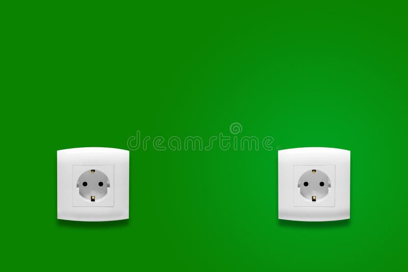 Electric Outlet On Green Wall Picture. Image 19319517