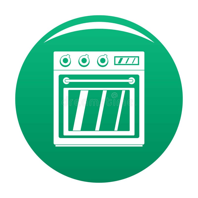 Electric Oven Icon Vector Green Stock Vector Illustration of handle