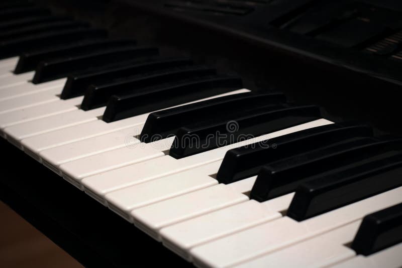 Electric Piano Keys Close Up, Side View Stock Photo - Image of macro