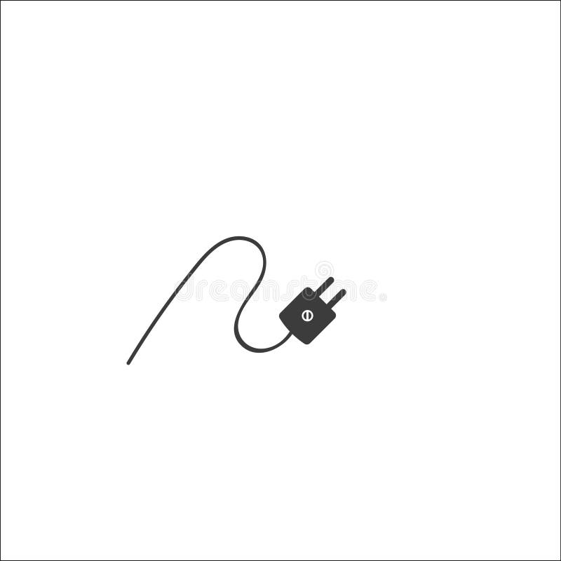 Electric plug icon with cable, cord. royalty free illustration