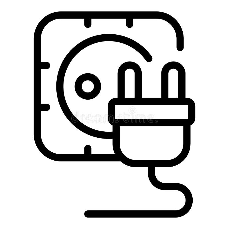Electric plug icon outline vector. Tile floor construction vector illustration