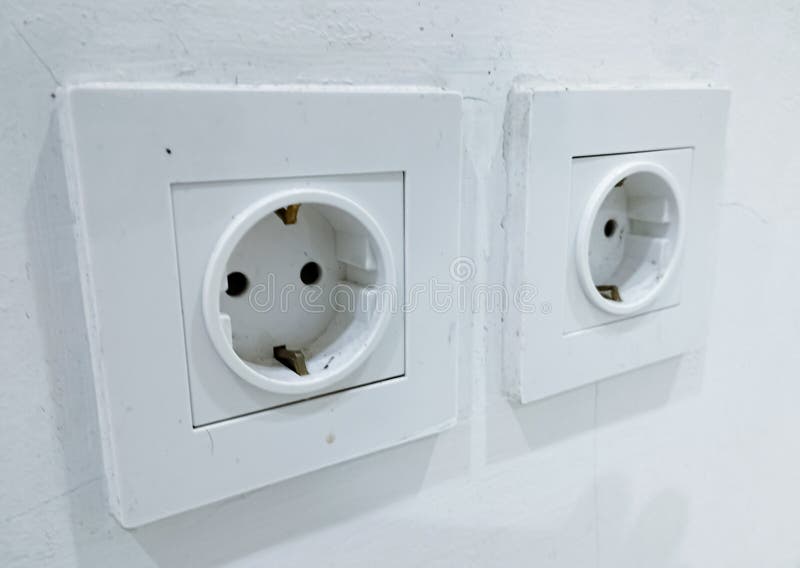 Electric Plugs Installed in a Building. Stock Image Image of plugs