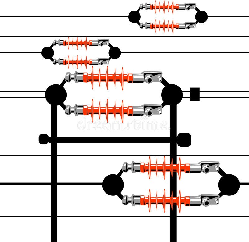 Electric Power line insulator vector illustration