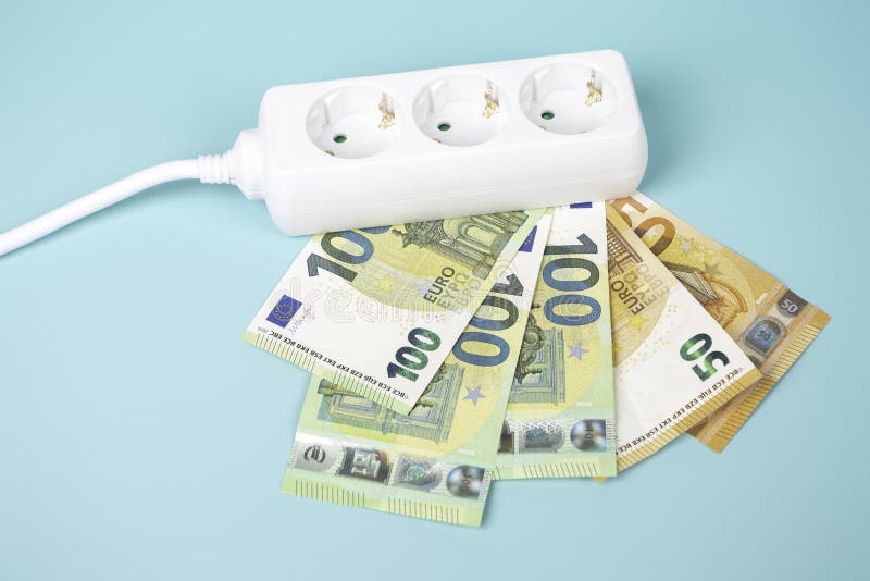 electric-power-strip-extension-cord-with-euro-money-banknotes-on-light