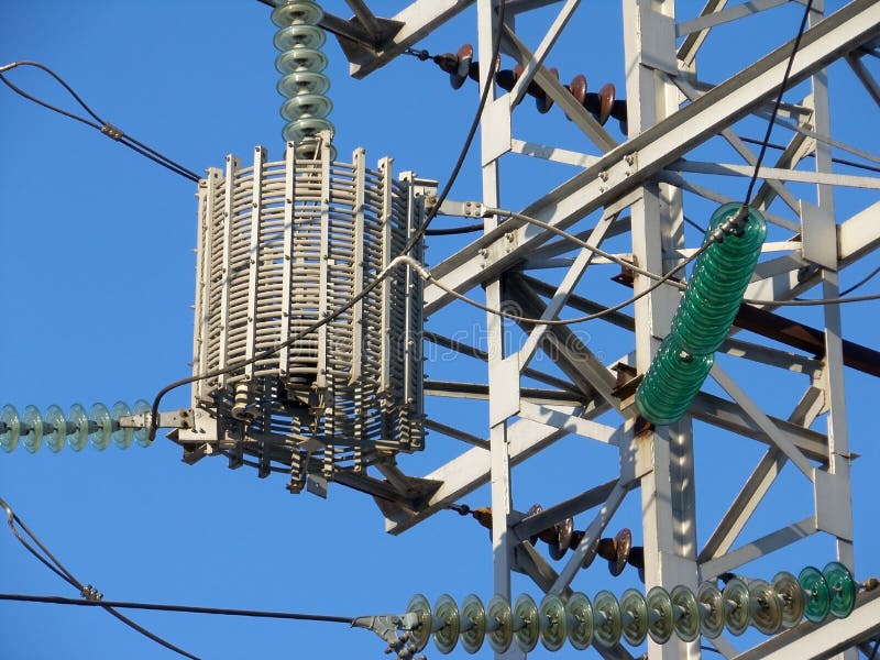 Electric pylon in the center of Moscow (Russia)