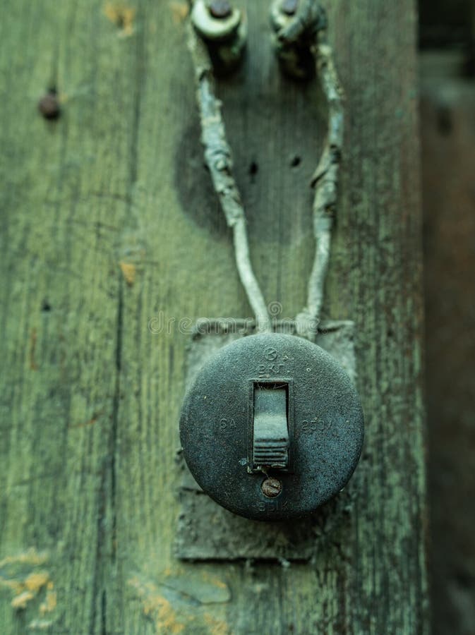 Electric retro switch. stock photo. Image of dirty, electrical 146404344