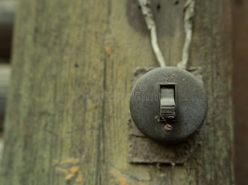 Electric retro switch. stock image. Image of plug, decor 146404425