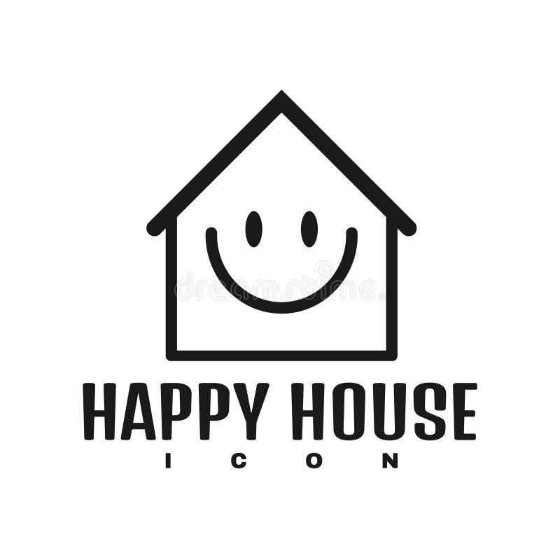 Smiley house. Vector icon stock vector. Illustration of happy 19417471