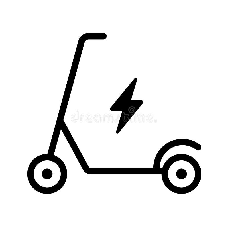 Electric Scooter Three Wheels Moped Logo Vector Stock Vector