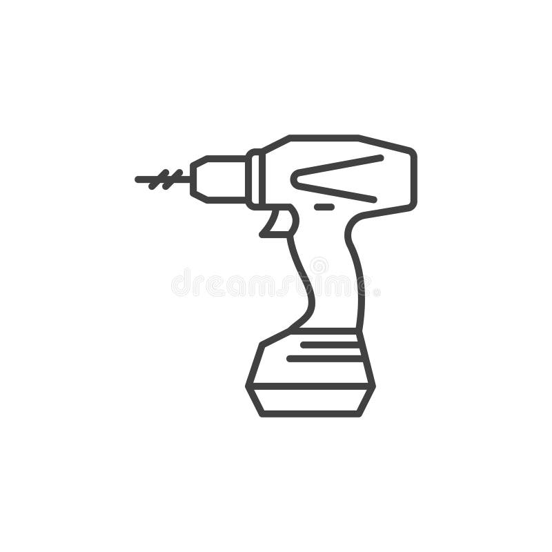 Screwdriver. Outline Black and White Drawings Stock Vector
