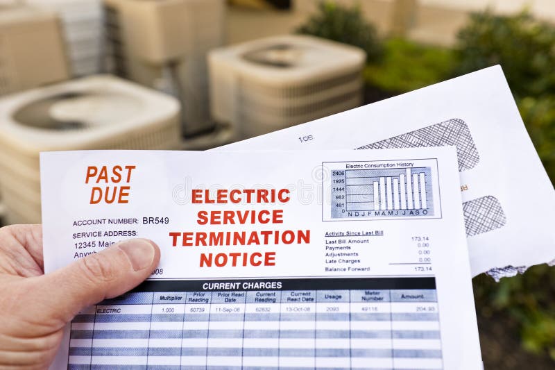 Electric Service Termination Notice royalty free stock photo Electric Service Termination Notice royalty free stock photo