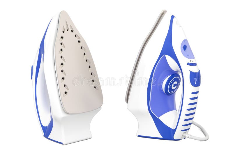 Steam Irons Isolated on White Background. Stock Illustration