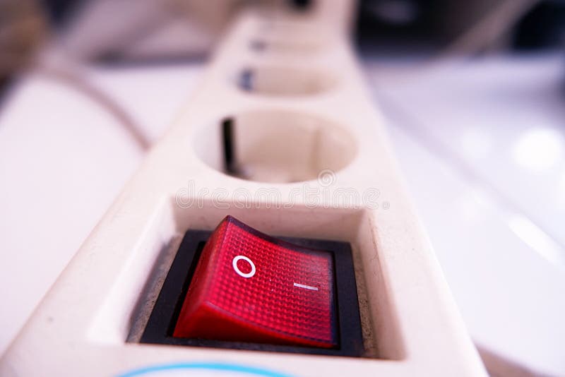 Electric switch on off stock photo. Image of black, connection 210697278