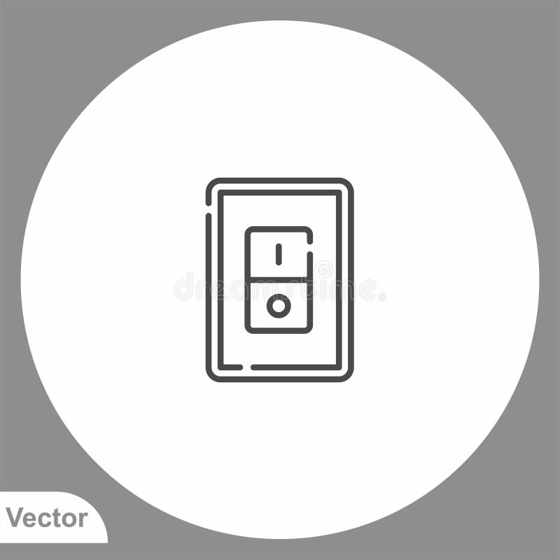 Electric Switch Vector Icon Sign Symbol Stock Vector Illustration of electric, closeup 188789940