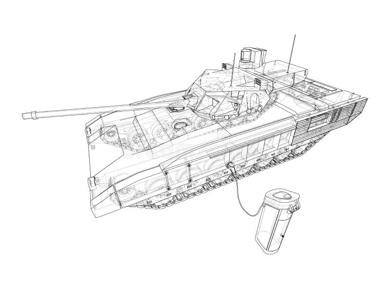 Electric Tank Charging Station Sketch Stock Illustration - Illustration ...