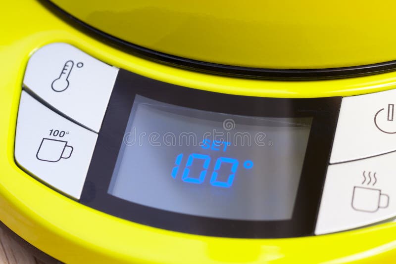Electric Tea Kettle Temperature Set To 100 C Stock Image Image of