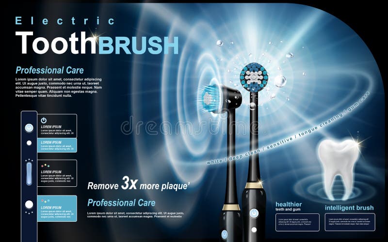 Electric toothbrush ad stock illustration