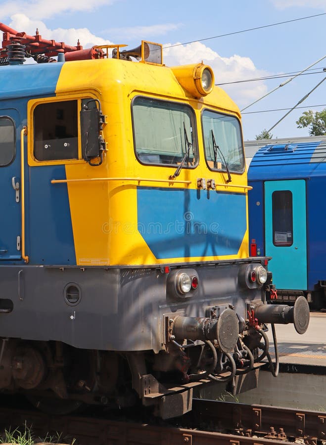 Electric Train Engine at the Station Stock Photo Image of train