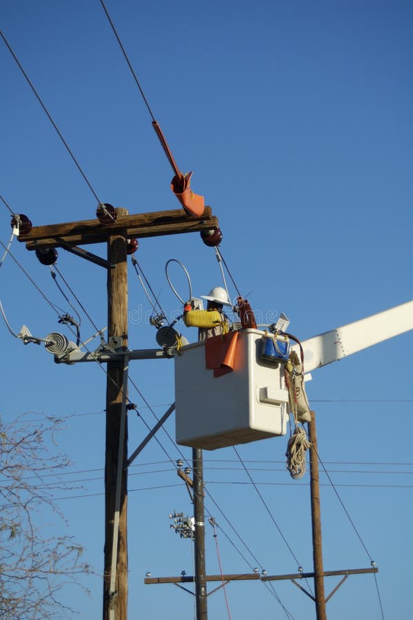Electric Utility Lineman stock photo. Image of energy, work 414780