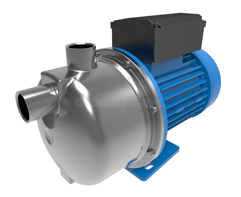 Electric Water Pump 3d Illustration Isolated on the White Background