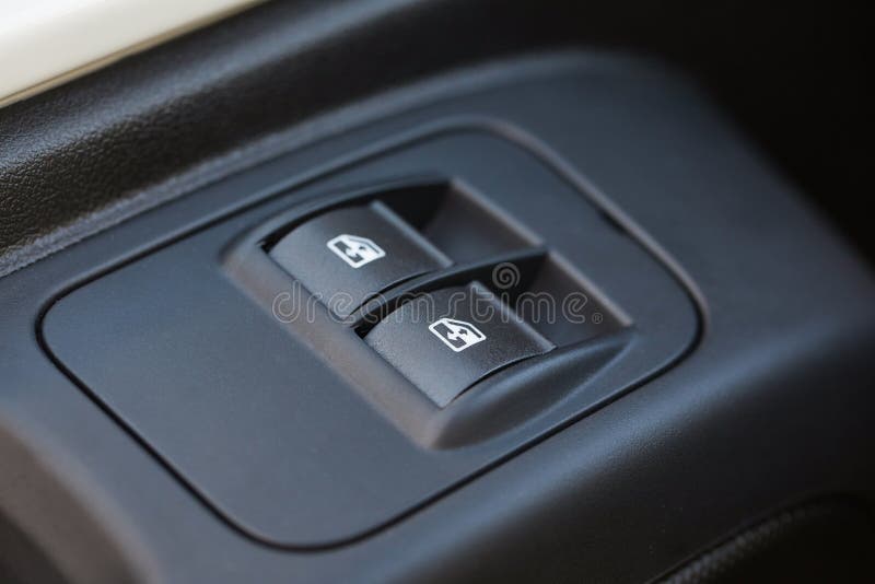 Window winder in a car stock image. Image of winding, used 384601