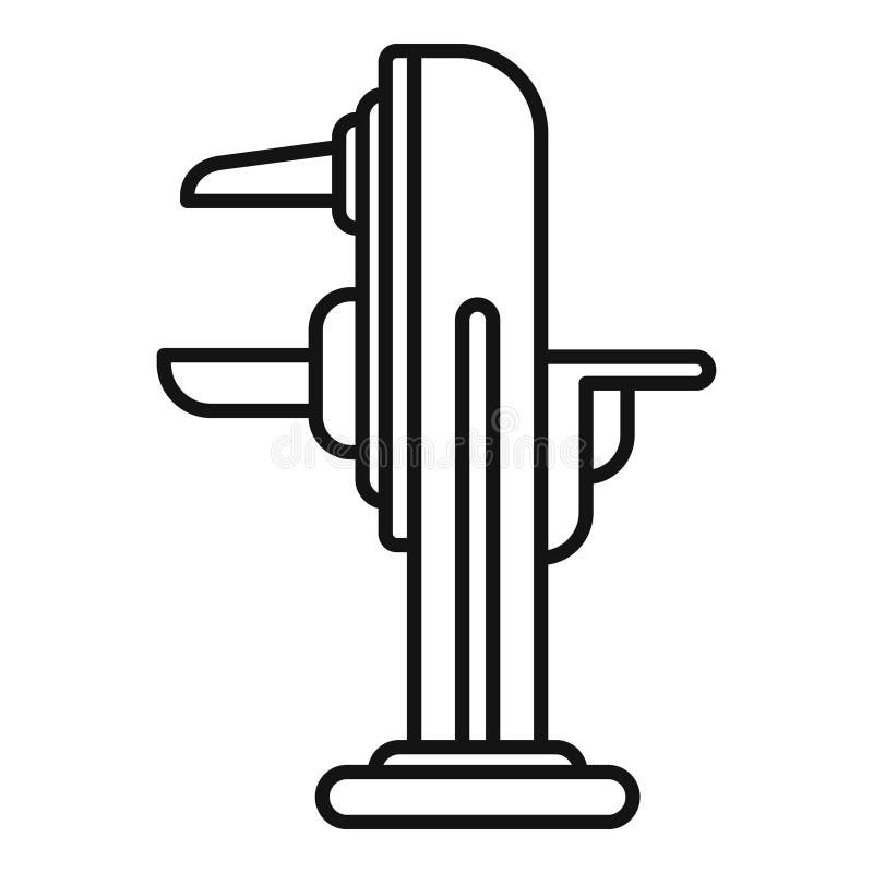 Electric wood planer machine standing on the floor icon outline vector royalty free illustration