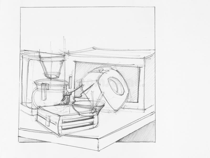 Electrical appliances composition stock illustration