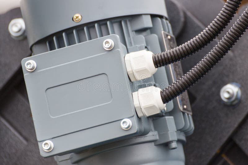 Electrical Box with Connected Cables. Detail and Part of Electric