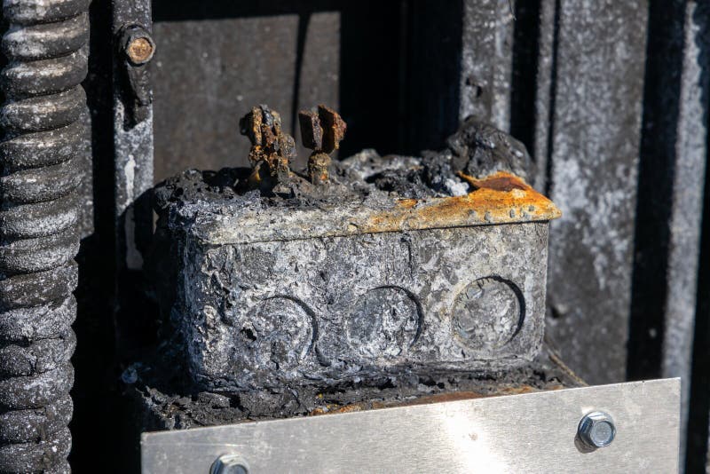 A Fire In The Electrical Junction Box Stock Image Image of equipment