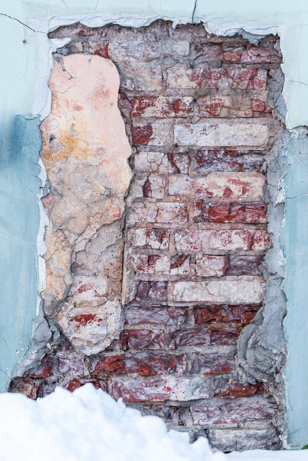 The Electrical Box Has Been Removed from the Wall. Red Bricks are