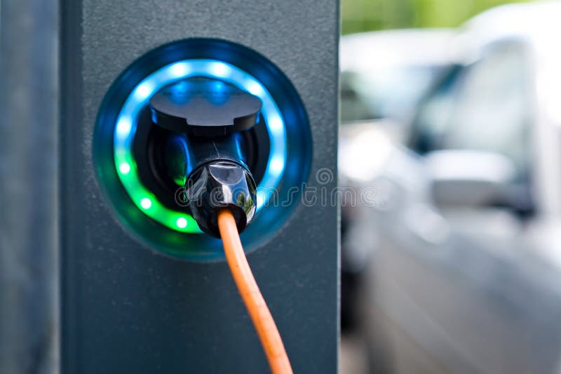 Electric car charging, battery charger socket
