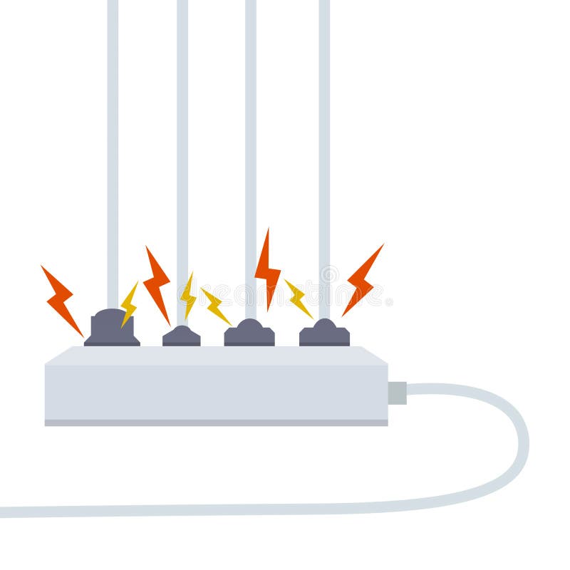 Electrical Circuit. Shock, Red Lightning Stock Vector Illustration of