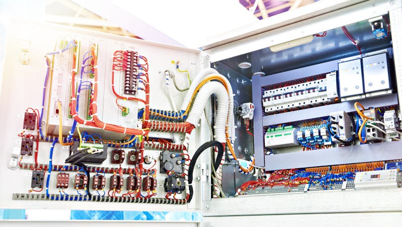 Electrical connectors and electronic components stock image