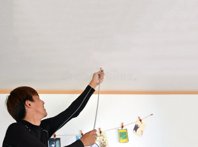 Electrical Engineer`s Wiring Work in Japan. Stock Photo Image of