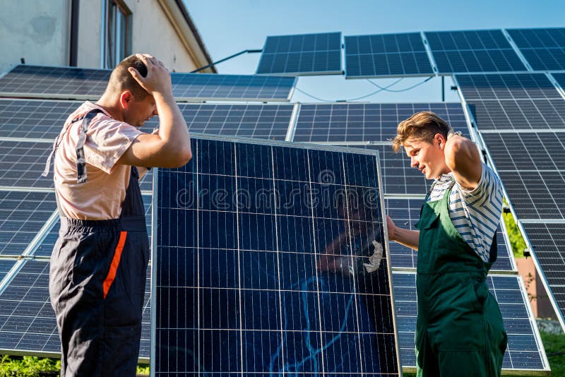 Electrical Engineers Examining the Construction Near Solar Energy